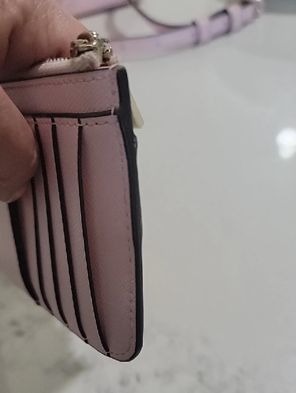 kate spade Pale Pink Pineapple Large Slim Card Holder